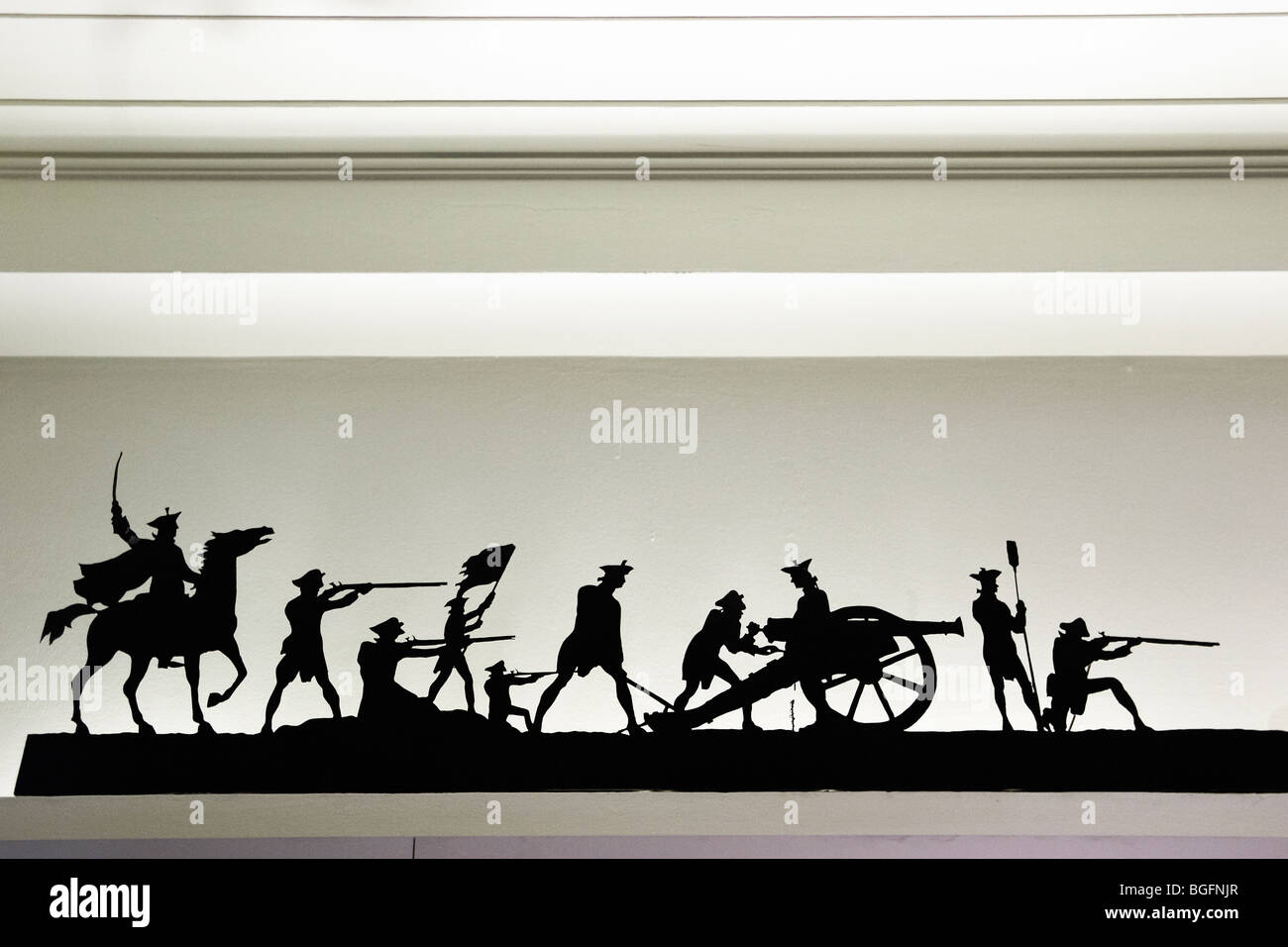 Metal Silhouettes In The Wall Niches Of The Department Of
