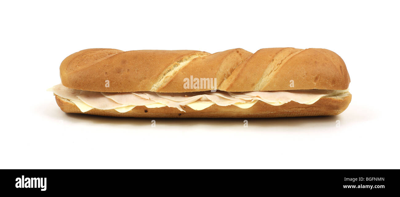 Large French bread sandwich Stock Photo