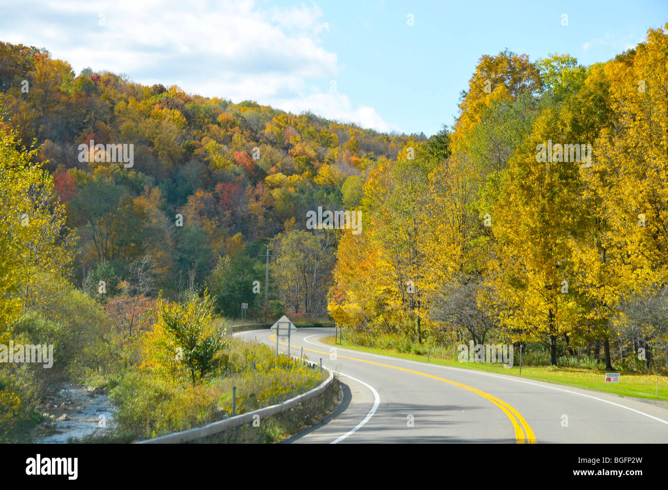 Fall Color Road New York Stock Photo - Alamy