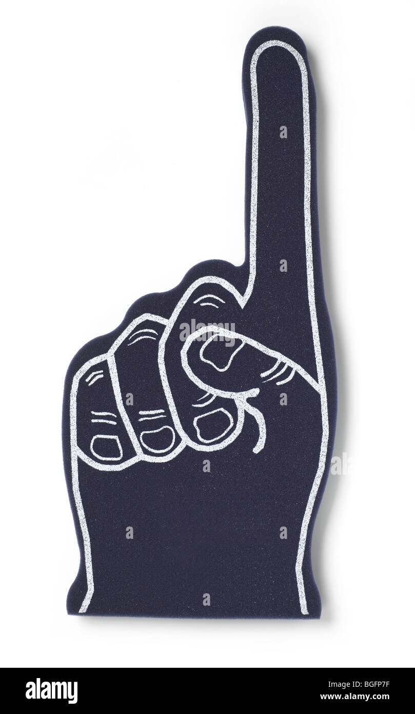 Blue #1 foam finger Stock Photo