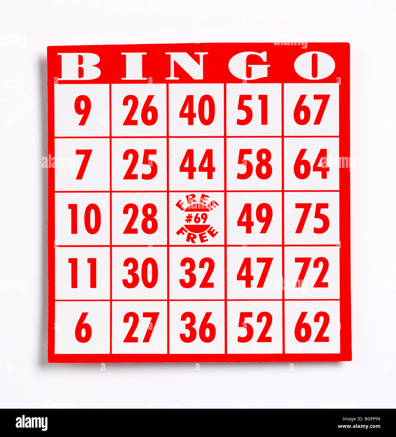 Bingo Game Card Stock Photo