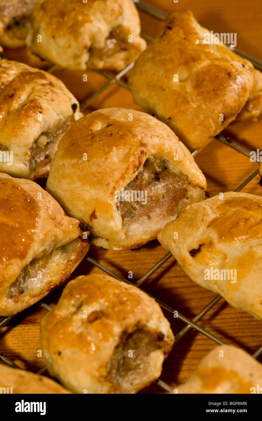 Home Made Sausage Rolls Selective Focus Stock Photo
