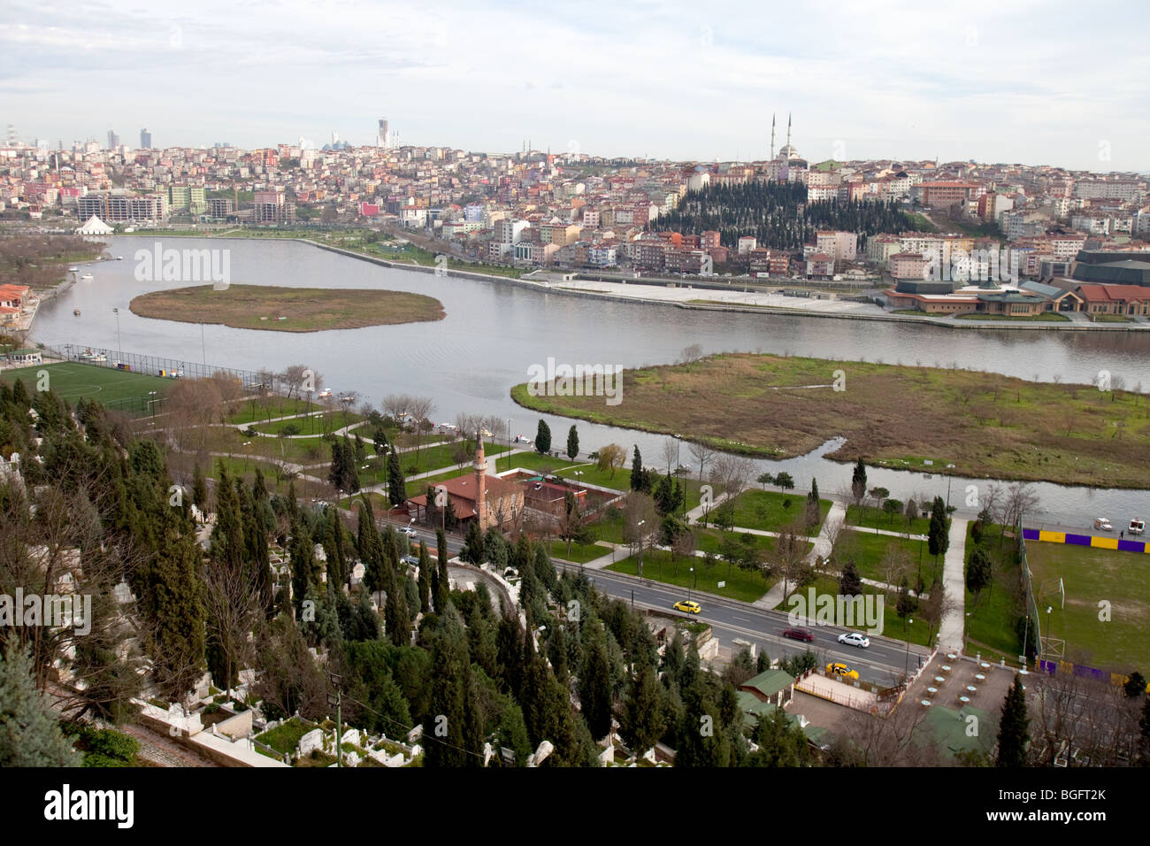 A view from Eyup cemetery , Istanbul, Turkey. Stock Photo