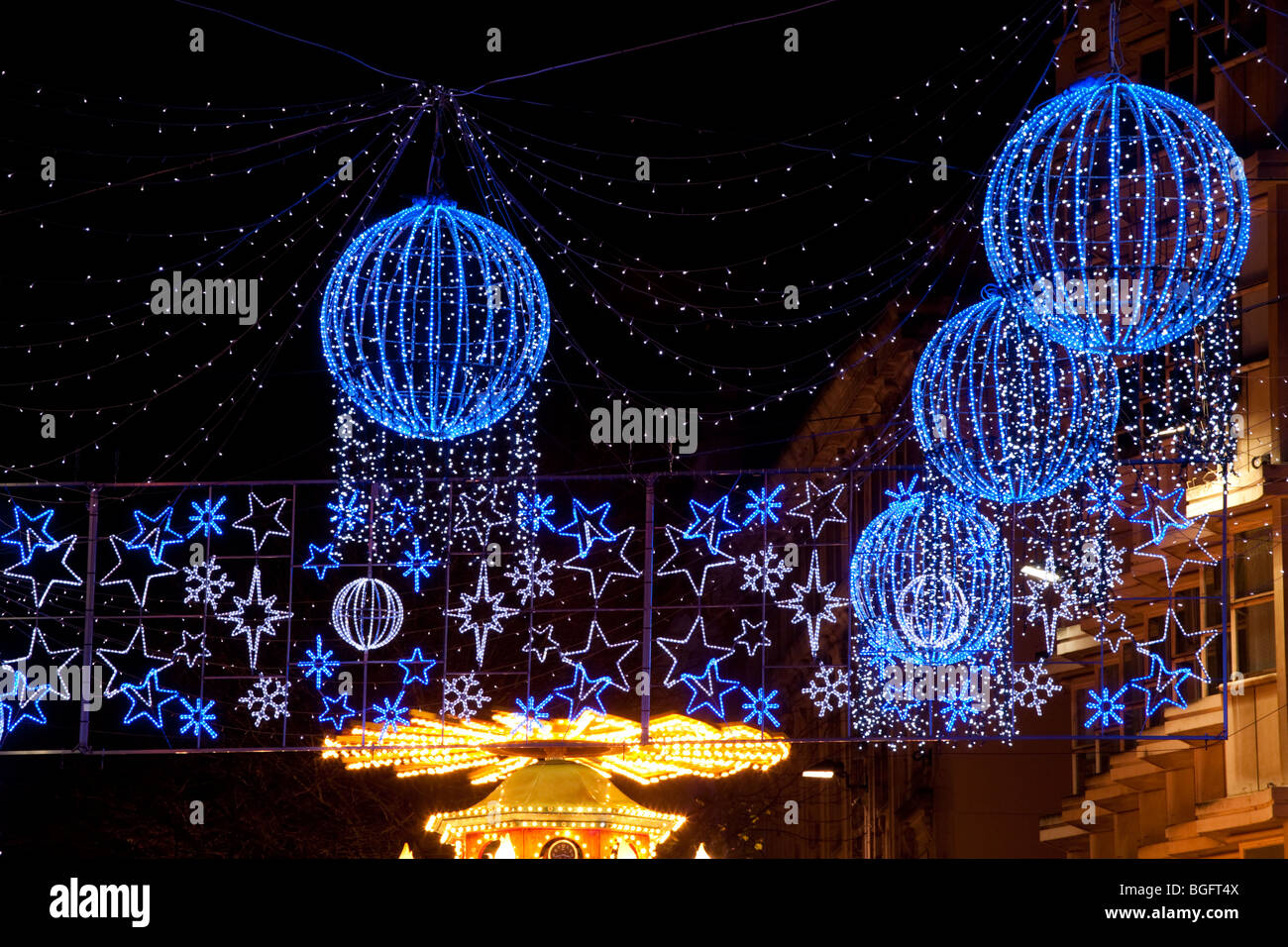 Christmas lights, Birmingham Stock Photo Alamy