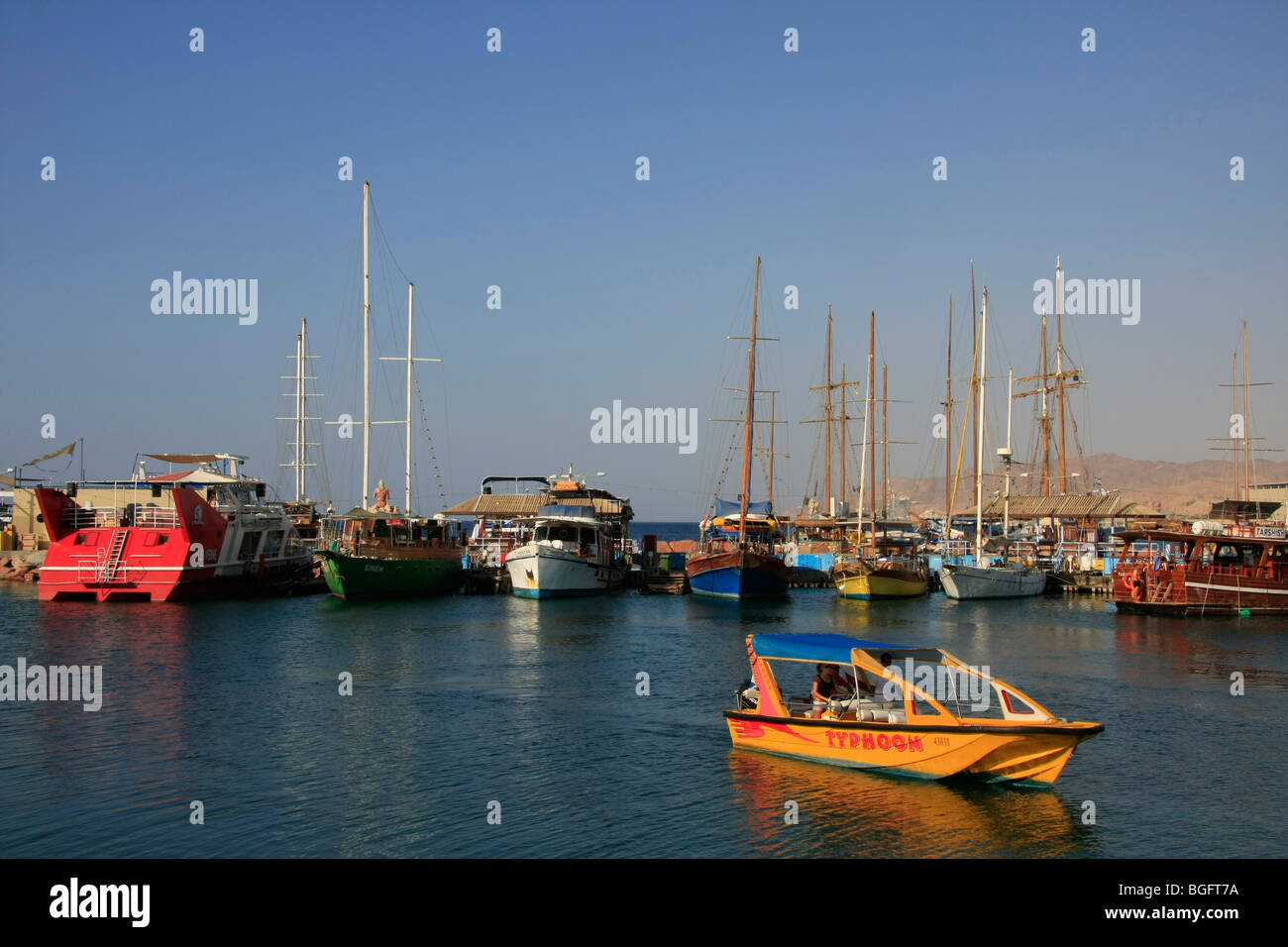 Israel, Boats in Eilat Stock Photo