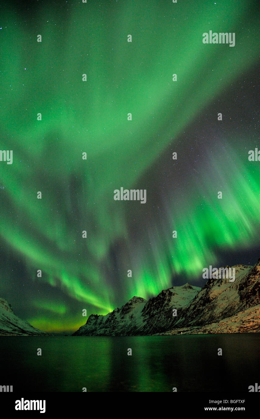 Northern Lights (Aurora Borealis) in Northern Norway Stock Photo