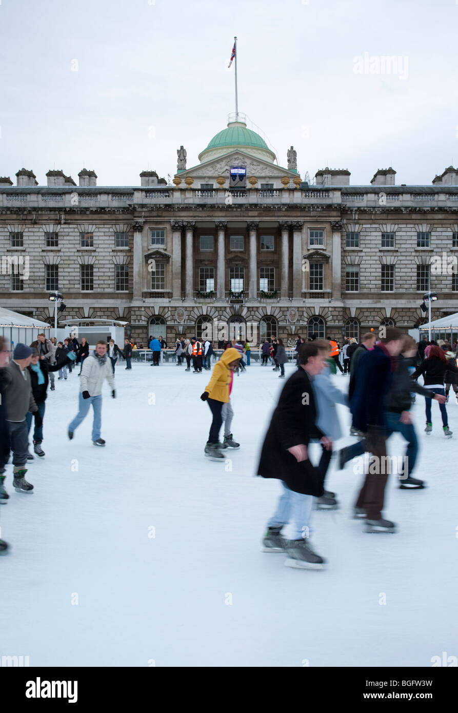 Ice Skating, Somerset House, London Stock Photo Alamy