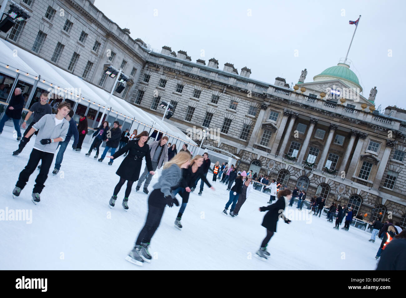 Ice Skating, Somerset House, London Stock Photo Alamy