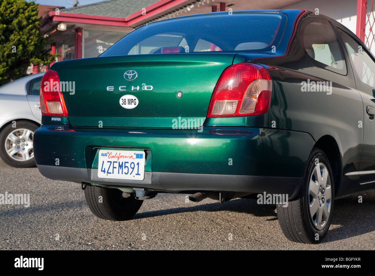 Rear view of 38 miles per gallon fuel efficient Toyota Echo car. California, USA Stock Photo Alamy
