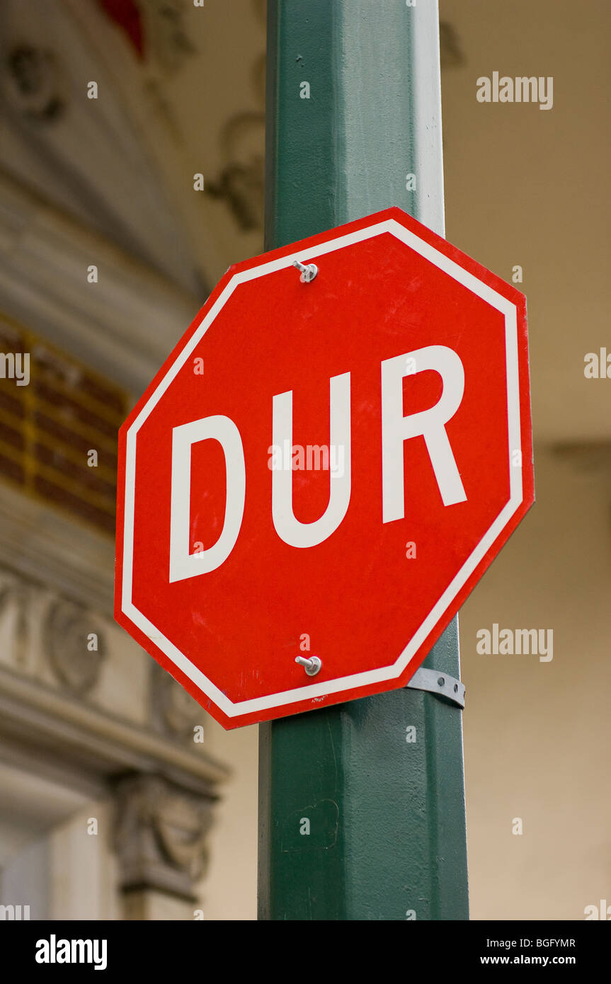 Stop Sign, Istanbul, Turkey Stock Photo - Alamy