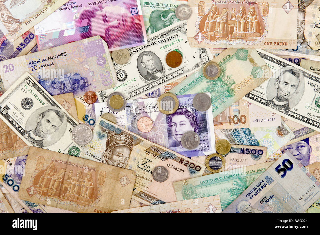 International Currencies Money Lots Of It Coins And Banknotes From