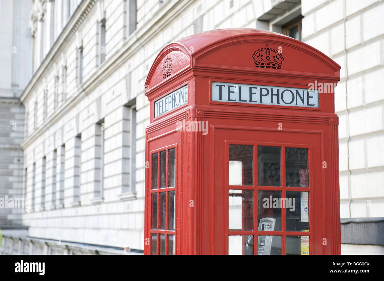 Traditional red English phonebox Stock Photo