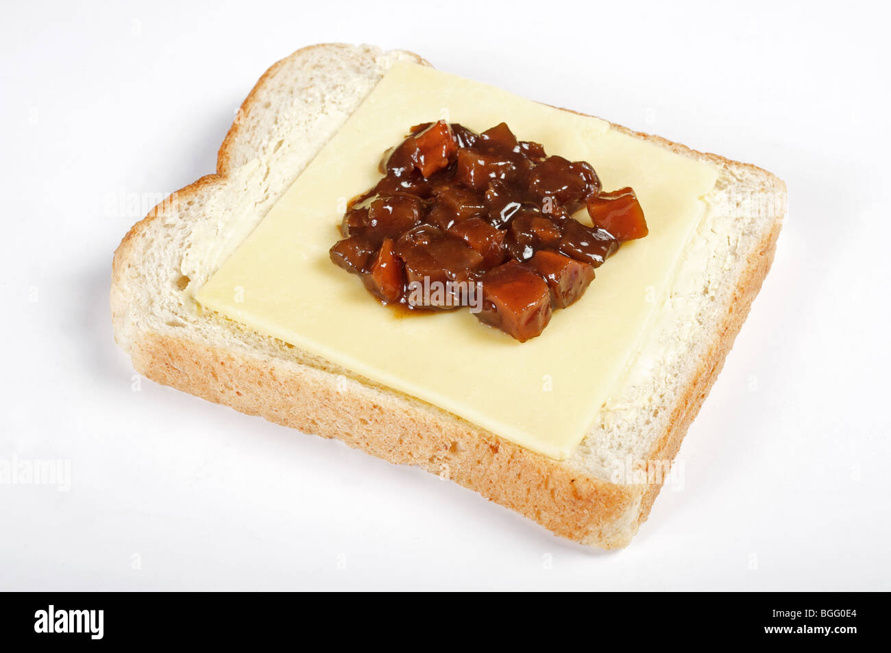Cheese and pickle sandwich Stock Photo