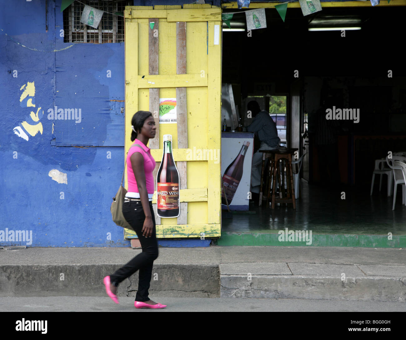 Street scene from Scarborough, Tobago 2008 Stock Photo