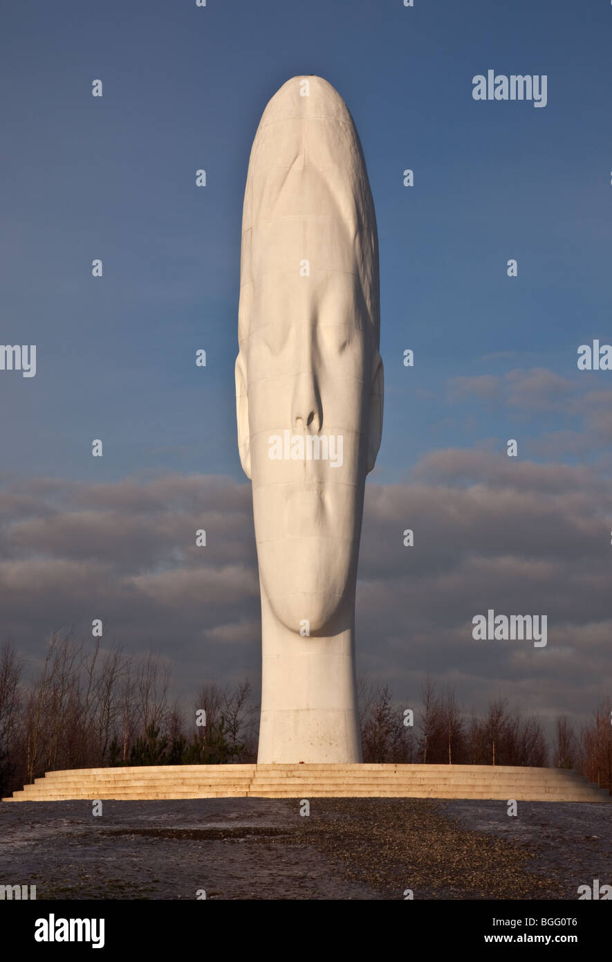 The Dream, by Jaume Plensa, on the site of the former Sutton Manor Colliery,St Helens, Lancashire, UK Stock Photo