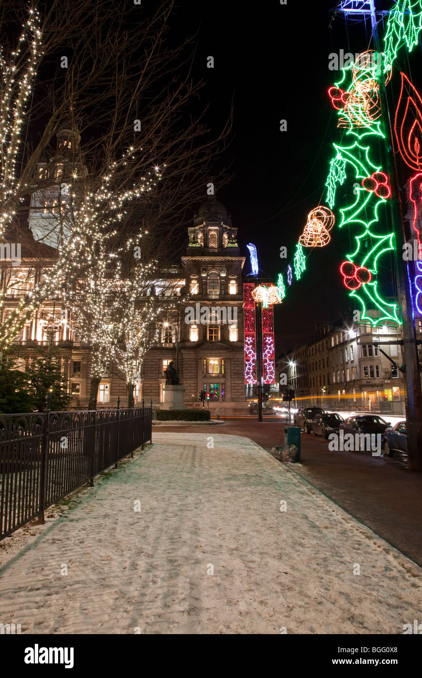 Christmas lights in Square Glasgow Stock Photo Alamy