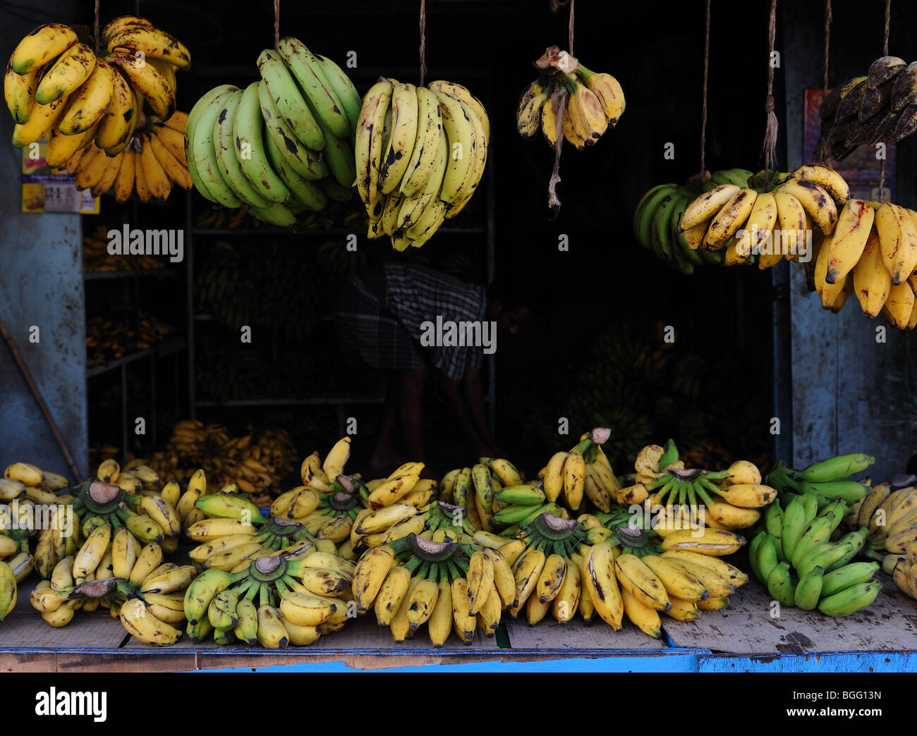 Banana shop, India Stock Photo