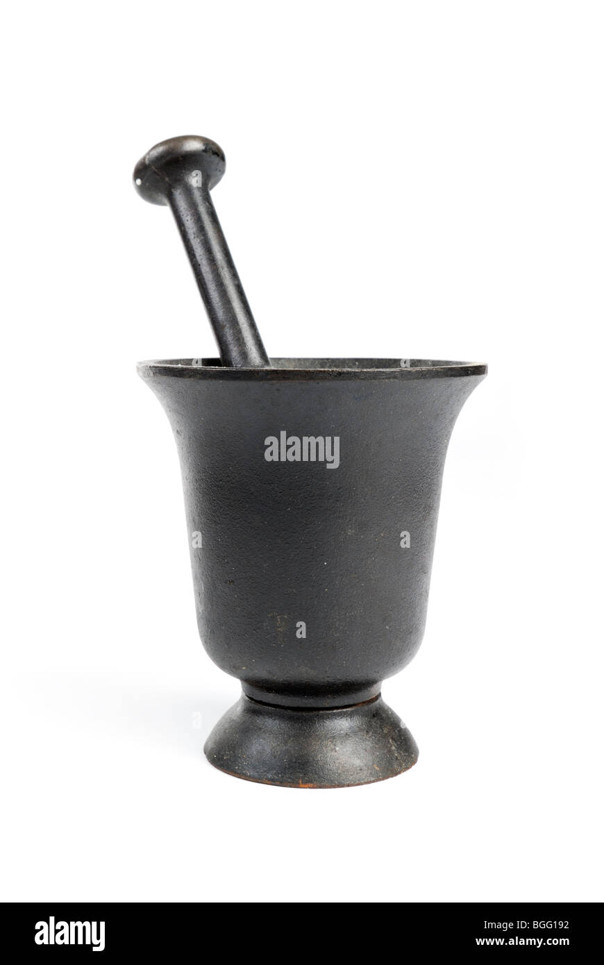Mortar and pestle, cast iron Stock Photo Alamy