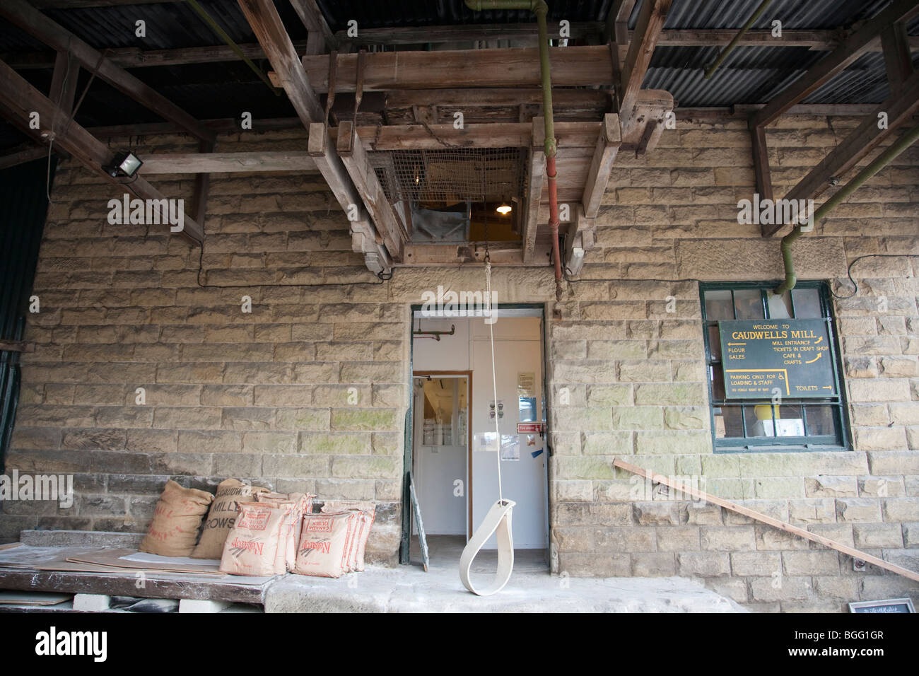 The loading bay at Cauldwell's Mill, Rowsley in the Derbyshire Peak ...