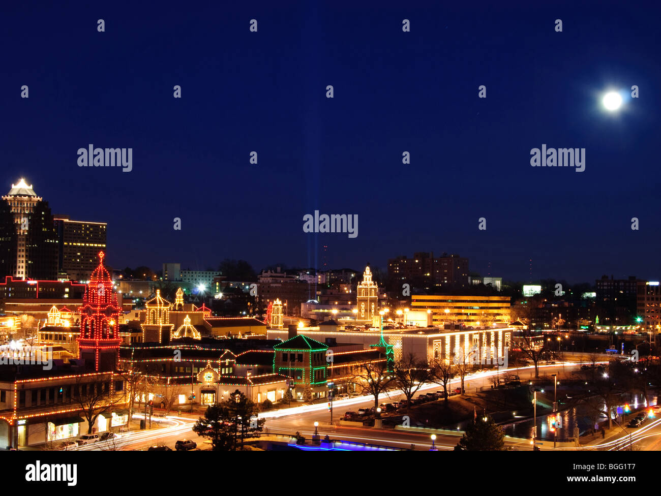 Plaza Lights Kansas City Downtown Stock Photo Alamy
