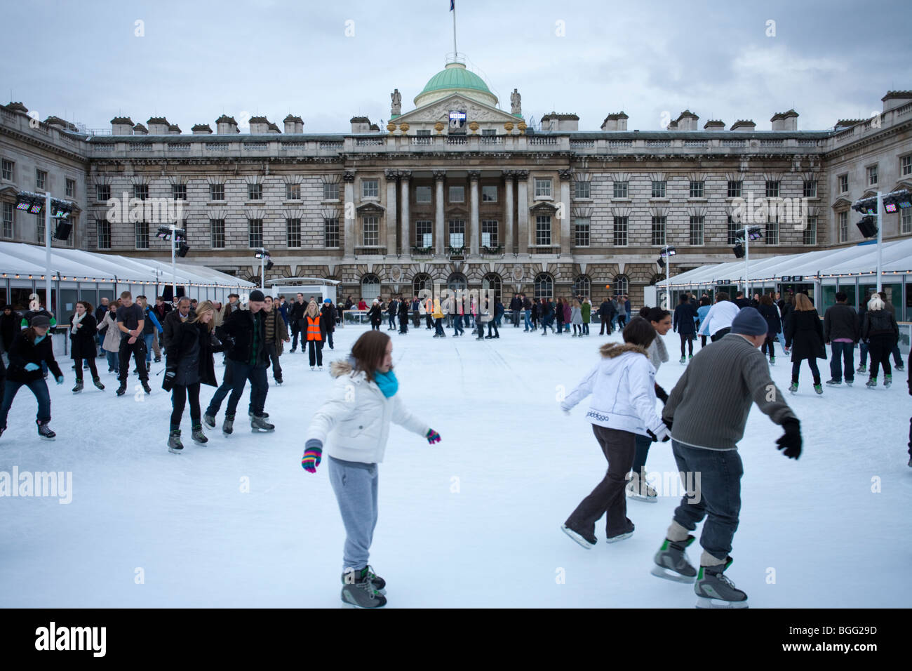 Ice Skating, Somerset House, London Stock Photo Alamy