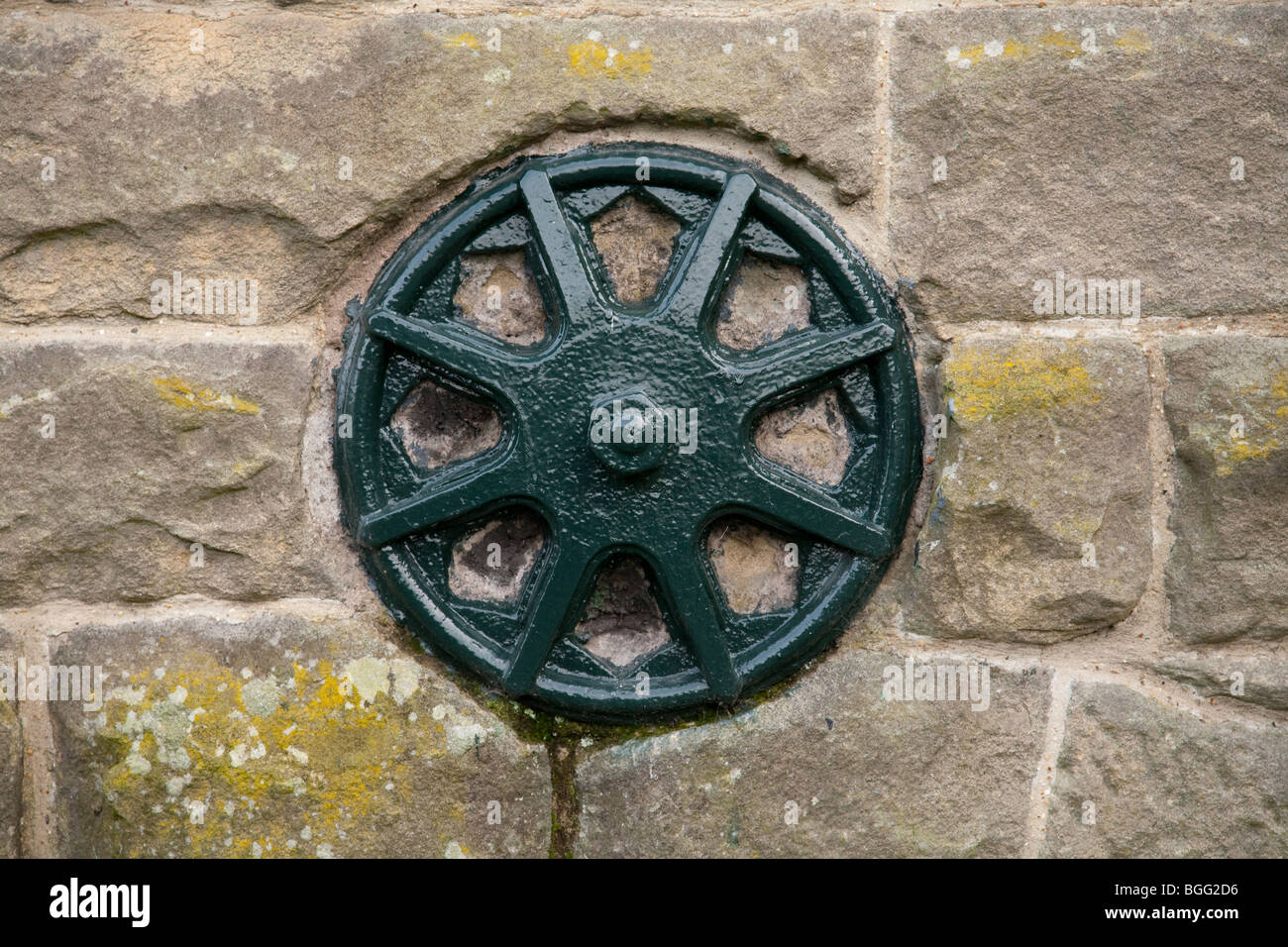 A detail at Cauldwell's Mill at Rowsley in the Derbyshire Peak District ...