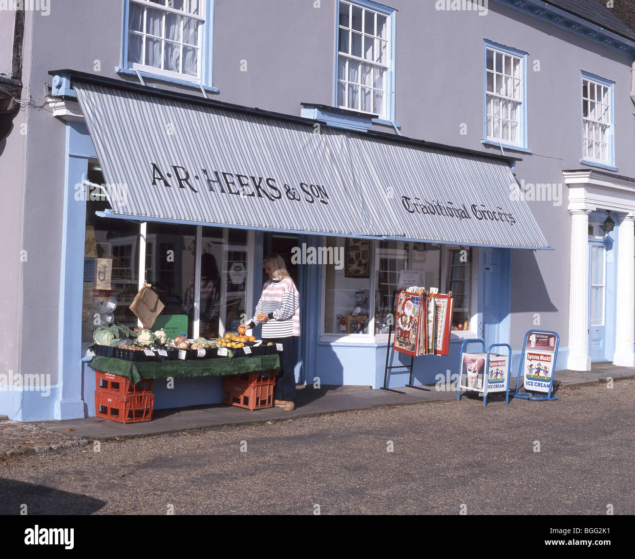 Traditional grocer's shop, Market Place, Sudbury, Suffolk, England, United Kingdom Stock Photo
