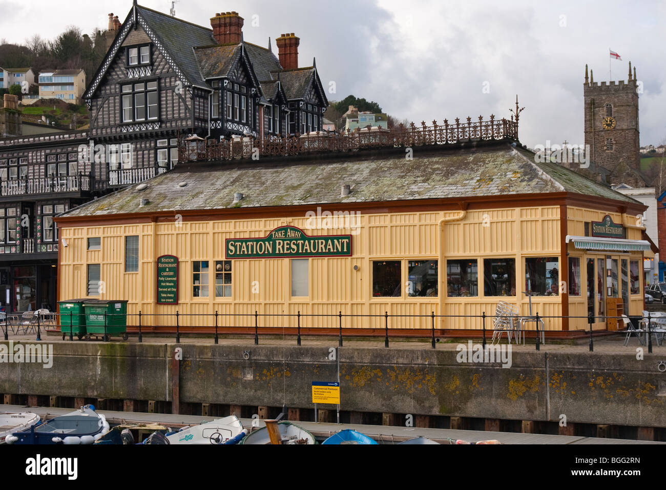 The 'Station restaurant' in Dartmouth, Devon Stock Photo