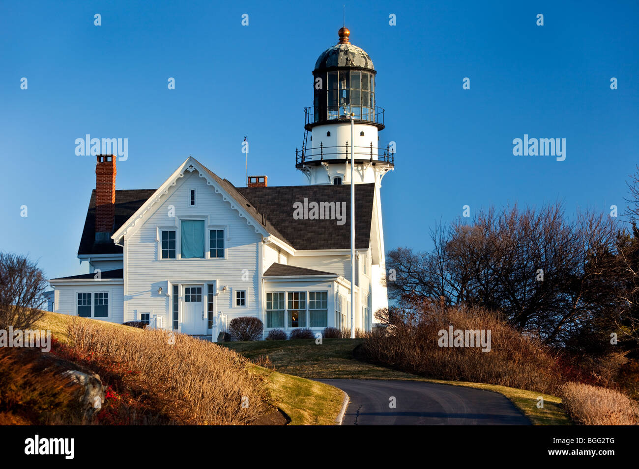 Cape Elizabeth (Two Lights) Lighthouse in Maine USA Stock Photo