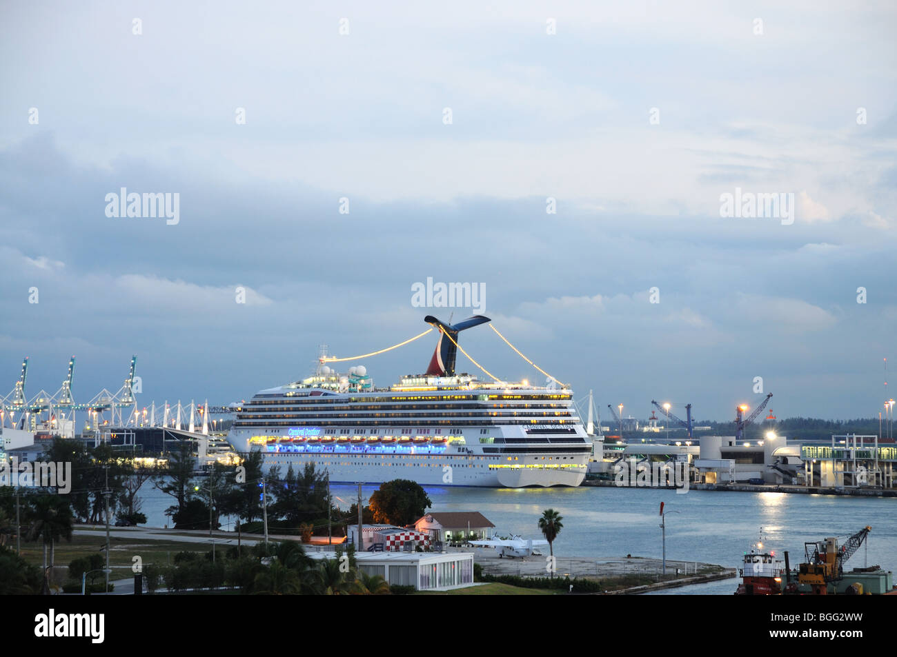 Cruise ship in Miami, Florida Stock Photo