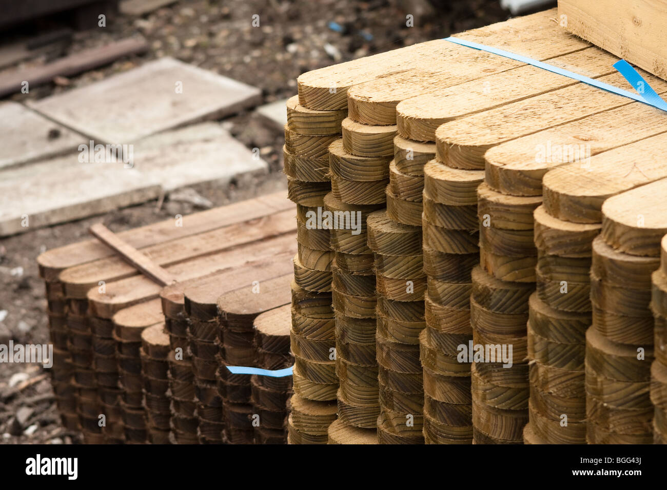 Wood and fencing supplies Stock Photo Alamy