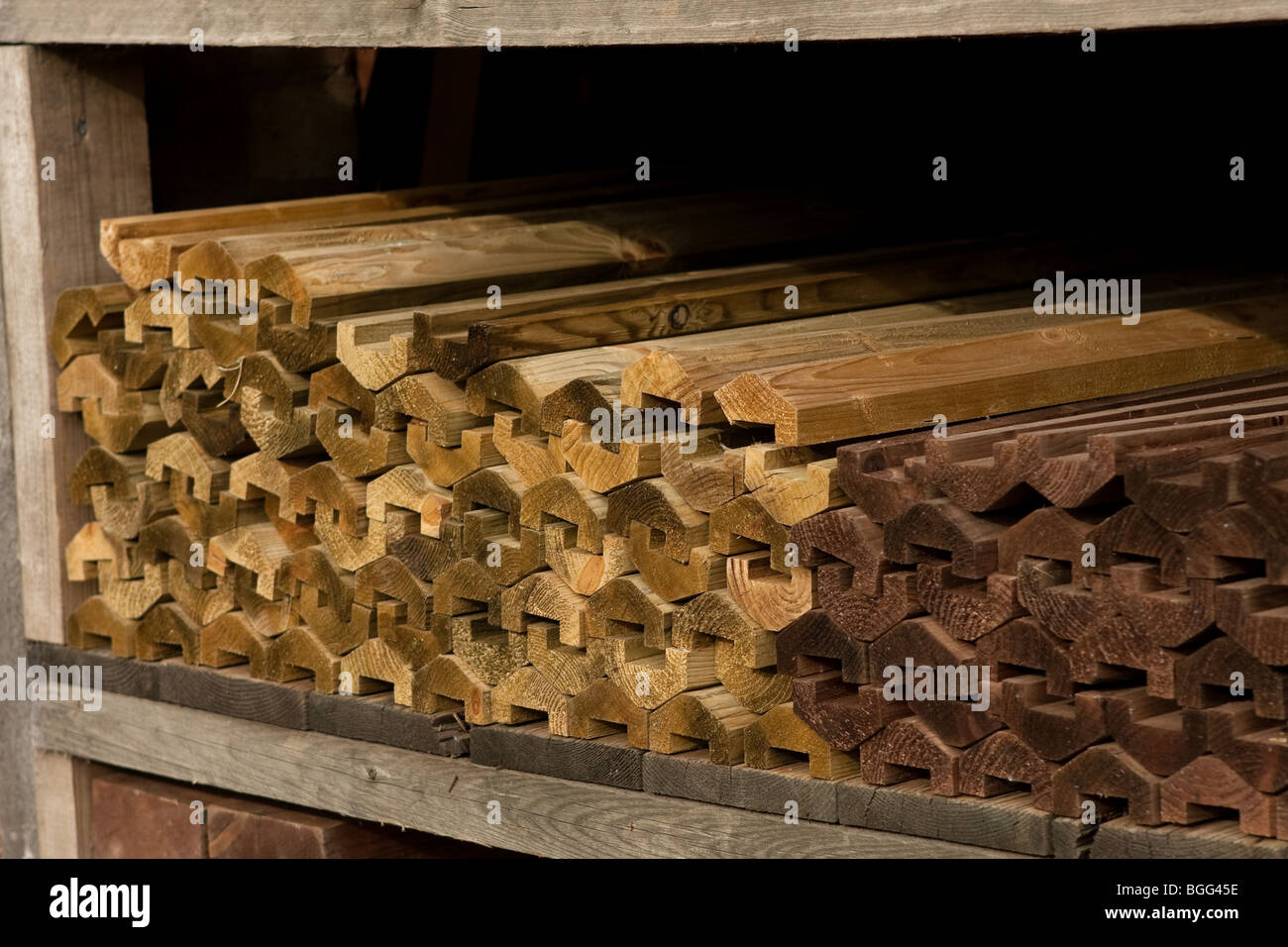 Wood and fencing supplies Stock Photo Alamy