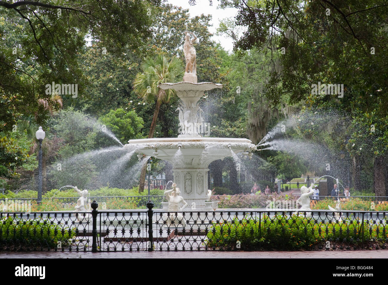Forsyth Park and Fountain, Savannah Stock Photo Alamy