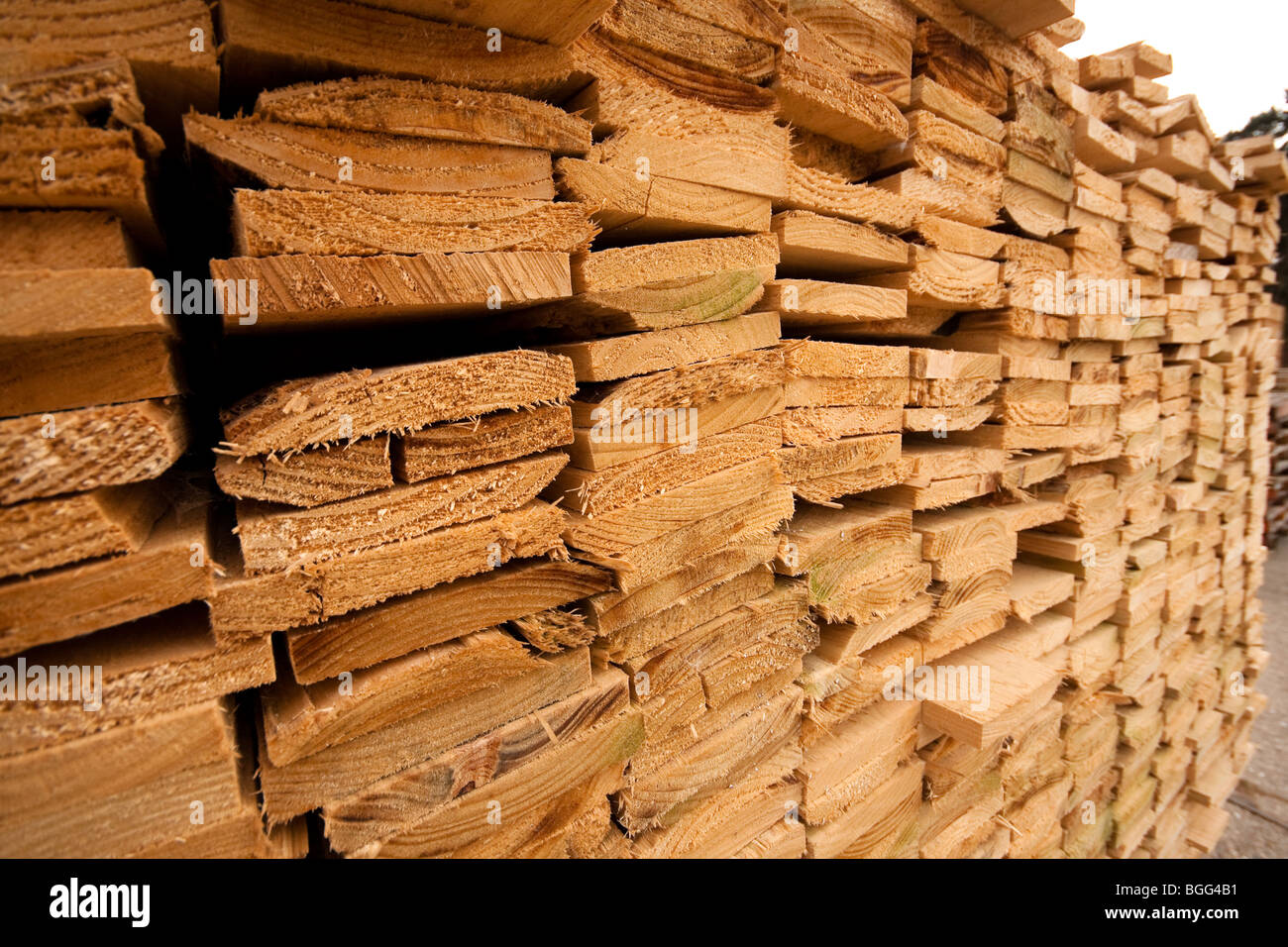 Wood and fencing supplies Timber Merchant UK Stock Photo Alamy