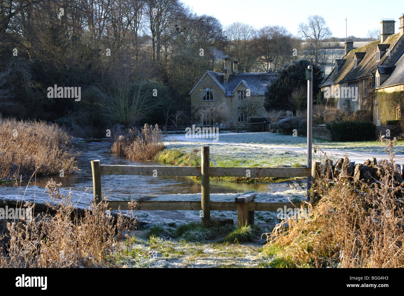 Upper Slaughter in winter, Gloucestershire, England, UK Stock Photo