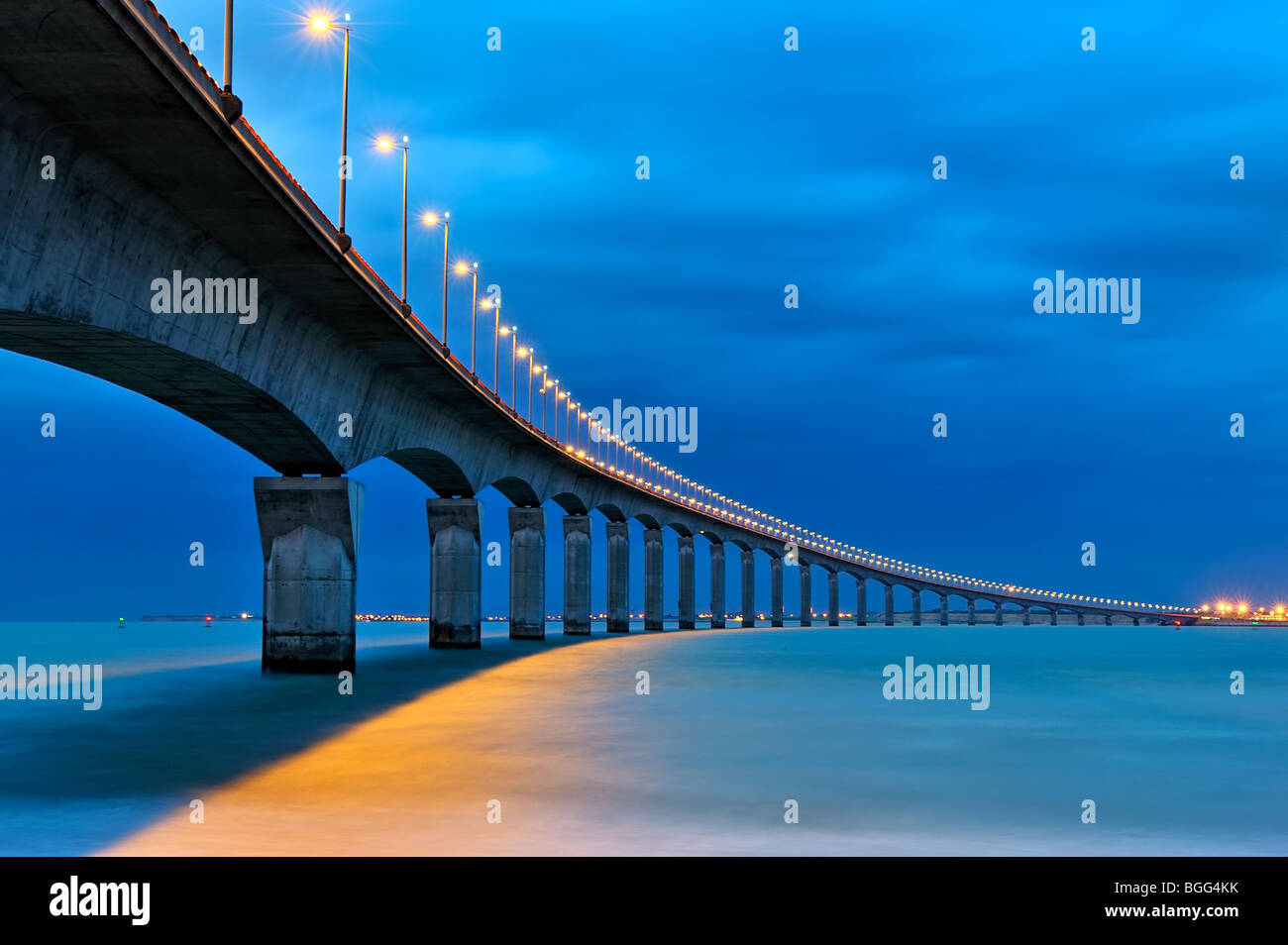 Ile de Re viaduct, France. Stock Photo