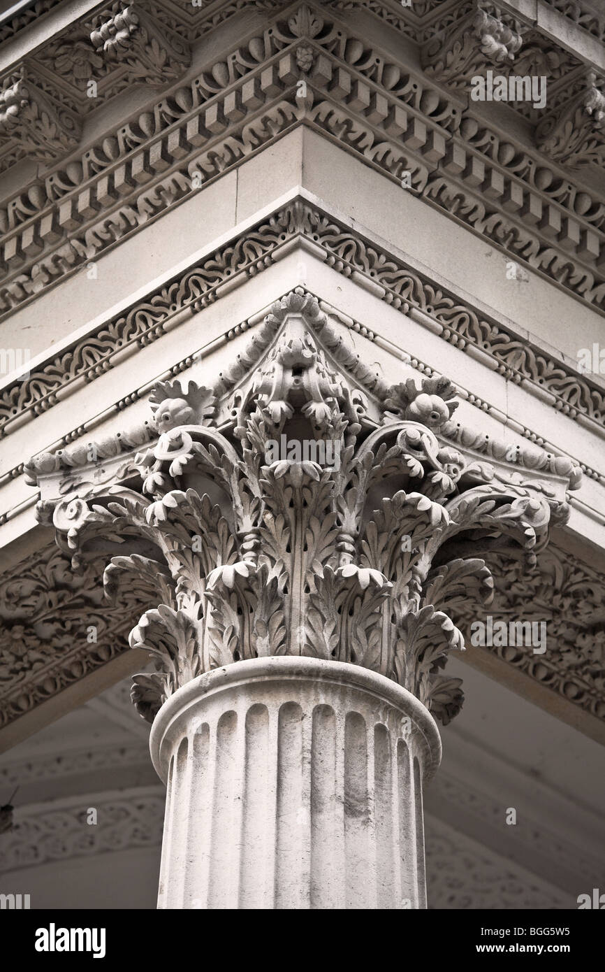 Corinthian capital on the entrance portico of Chiswick House London Stock Photo