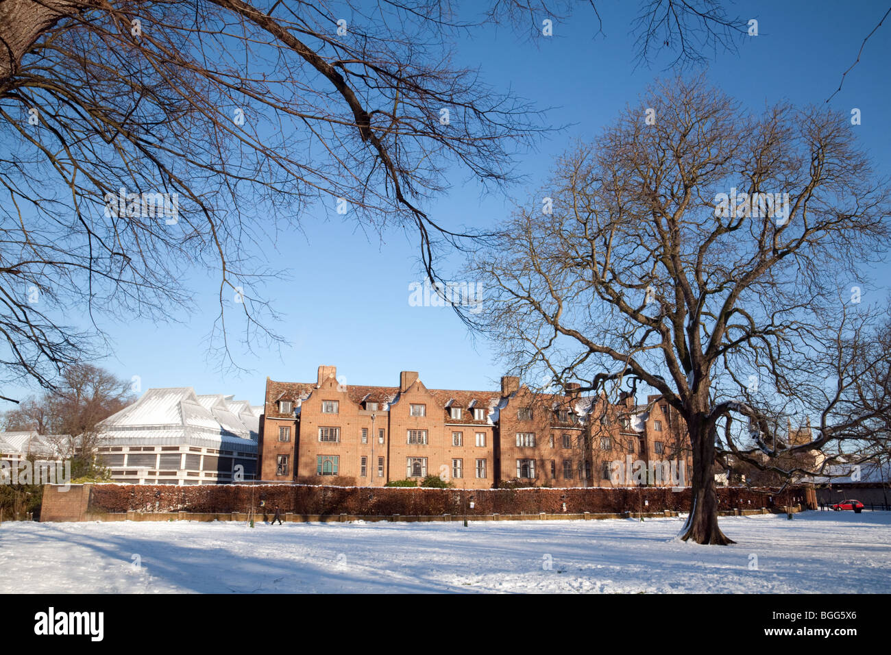 The Fisher building in winter seen from Silver street, Queens College