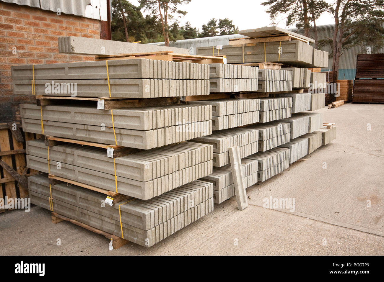 Concrete fencing panels for industrial fencing Stock Photo - Alamy