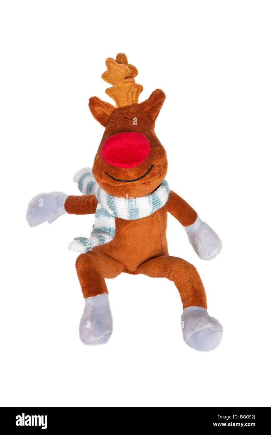 Christmas Rudolph The Red  Nosed Reindeer Cuddly Toy Stock Photo