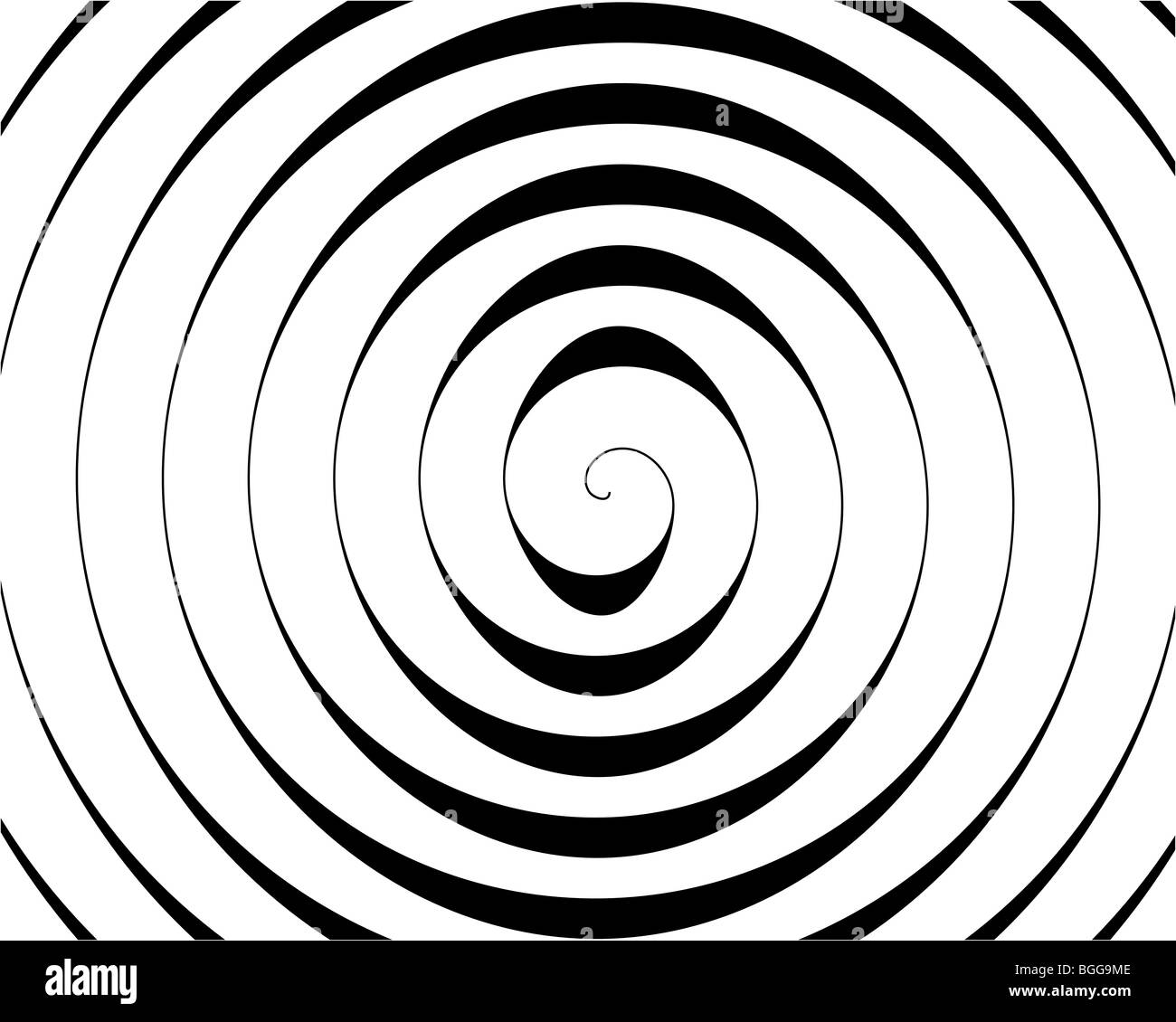 Detail of a black spiral on white background Stock Photo
