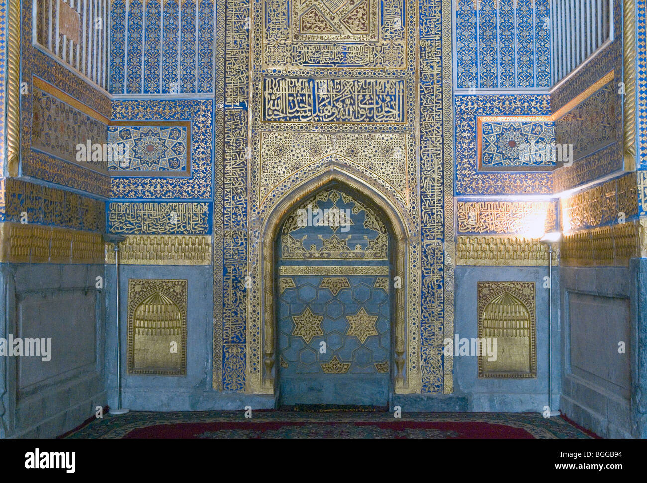 Tomb at Shah-I-Zinda, Avenue of Mausoleums, Samarkand, Uzbekistan Stock Photo