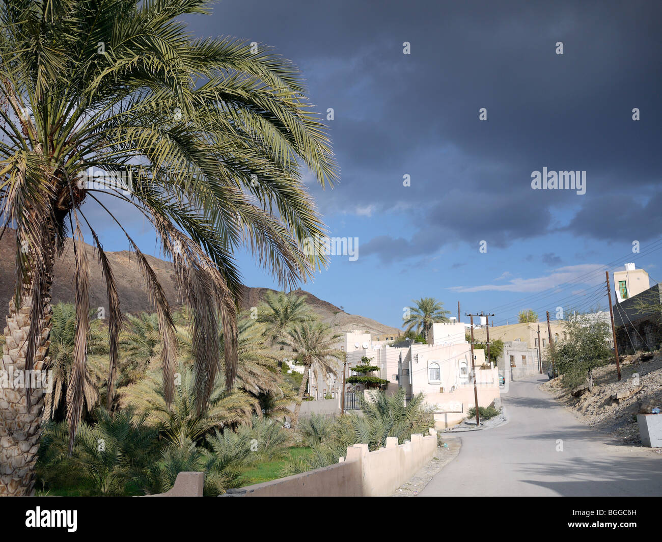 Streetscape in Oman village Stock Photo