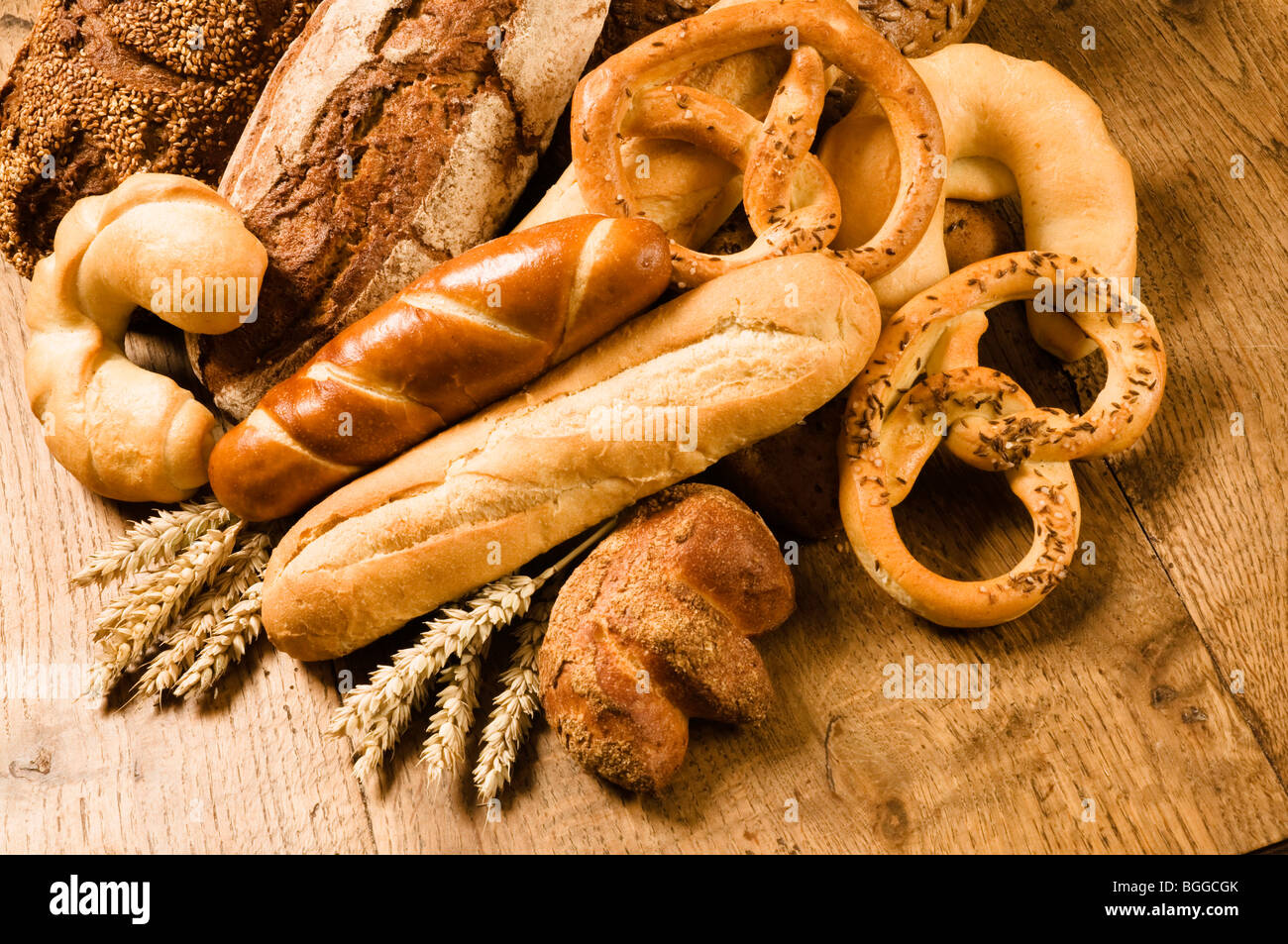 Variety of baked products Stock Photo Alamy
