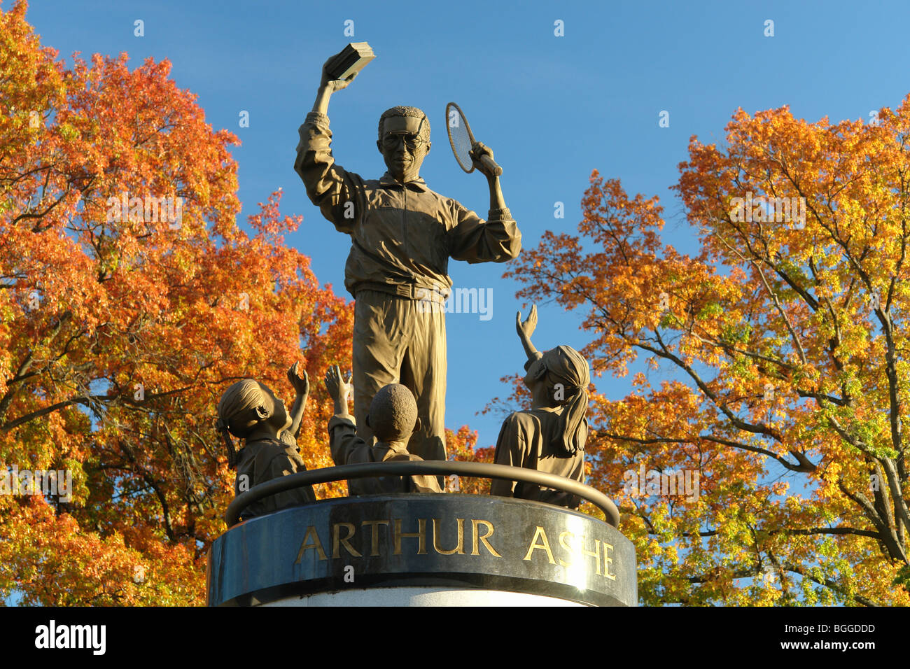 AJD62160, Richmond, VA, Virginia, Monument Avenue, Arthur Ashe Statue