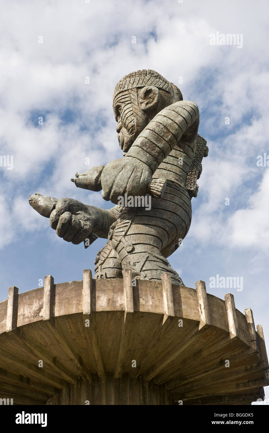 Cuffy Monument slave uprising leader in 1763 Square of the Revolution in the capital