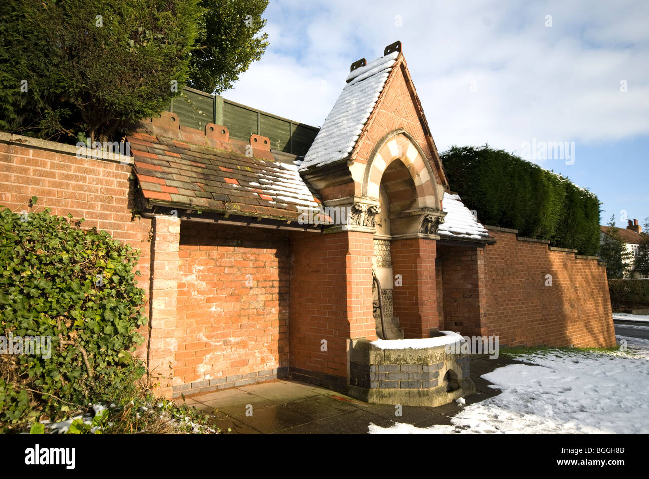 A drinking fountain, erected in 1874 by the Countess of Carnarvon and