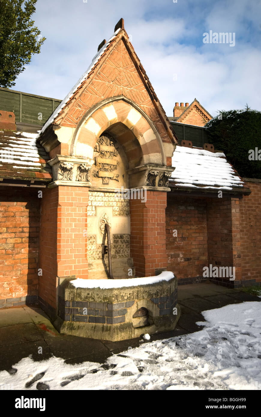 A drinking fountain, erected in 1874 by the Countess of Carnarvon and