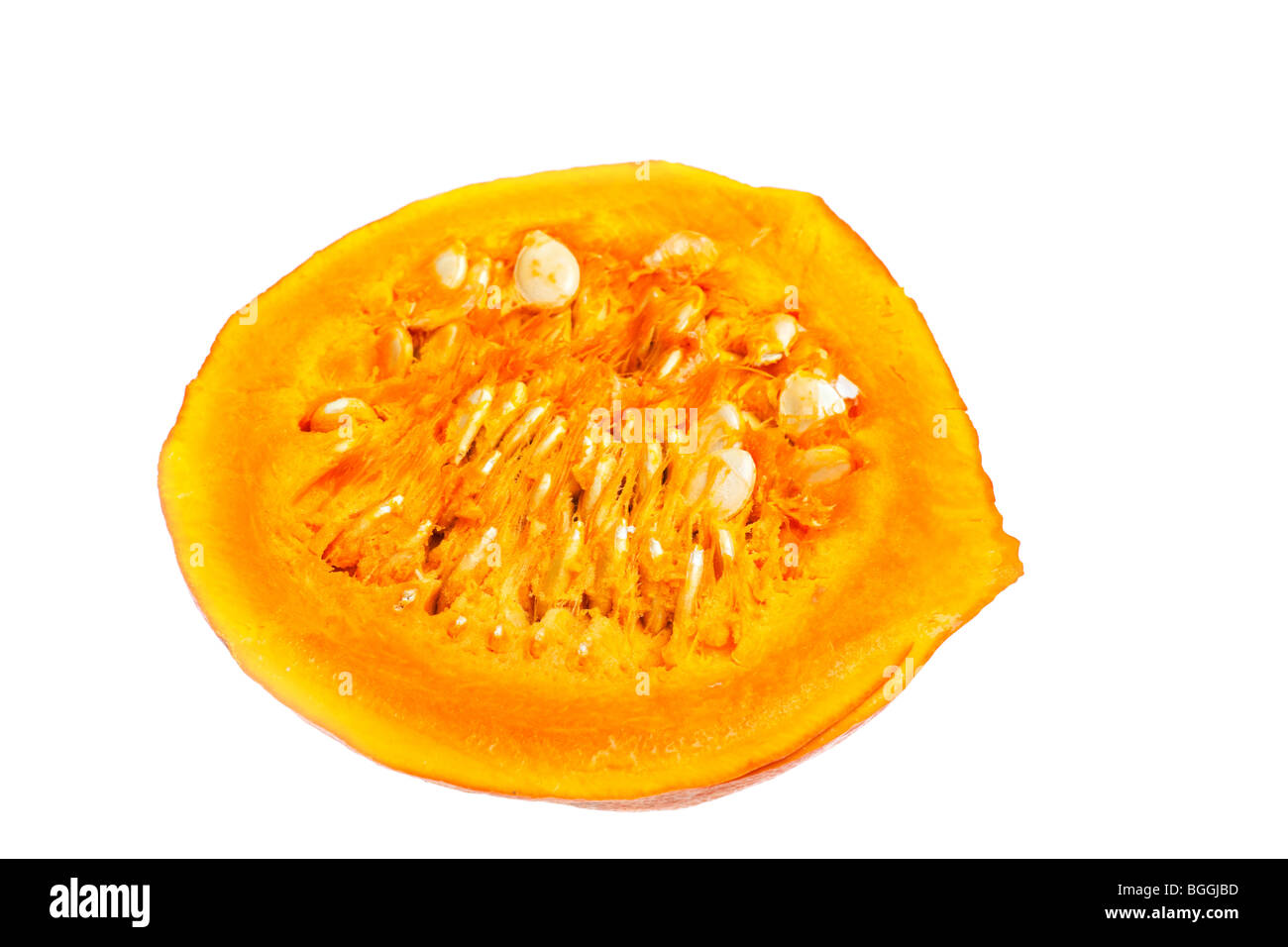 half of a hokkaido pumpkin isolated on white background Stock Photo - Alamy