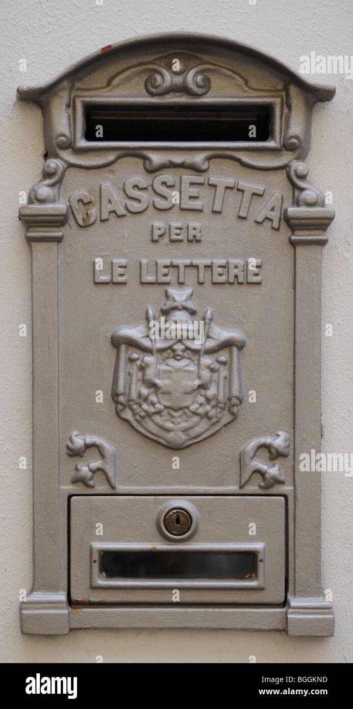 Elegant cast iron lockable Letter or Post box on a private house Vigevano  Lombardy Italy Cassetta per le lettere Stock Photo - Alamy